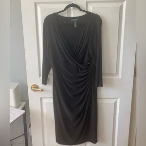 LaurenRalph Lauren sz 16 black dress. VG used Condition.